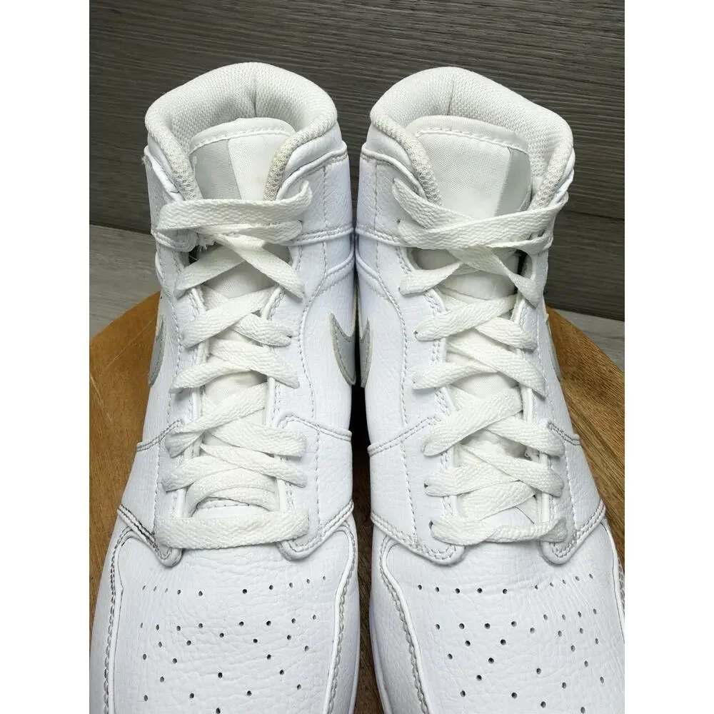 Nike Air Jordan 1 Retro Mid TD Football Cleats White Grey Fog FJ6805-101 Men 7.5